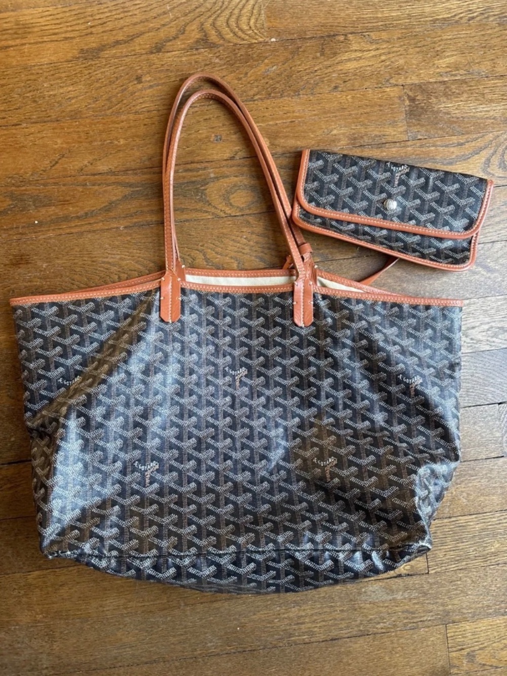 Authentic Goyard black and brown tote